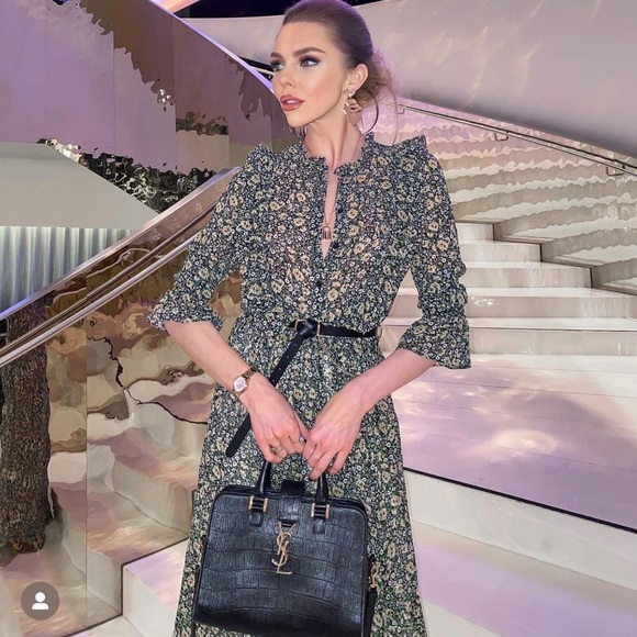 Mango Dress - Embossed Flower Gown - Picture 3 of 7